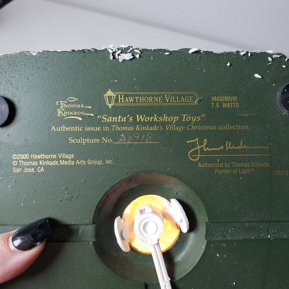 Thomas Kinkade Hawthorne Village Santas Workshop Toys & Horse Sleigh Christmas - Picture 10 of 16